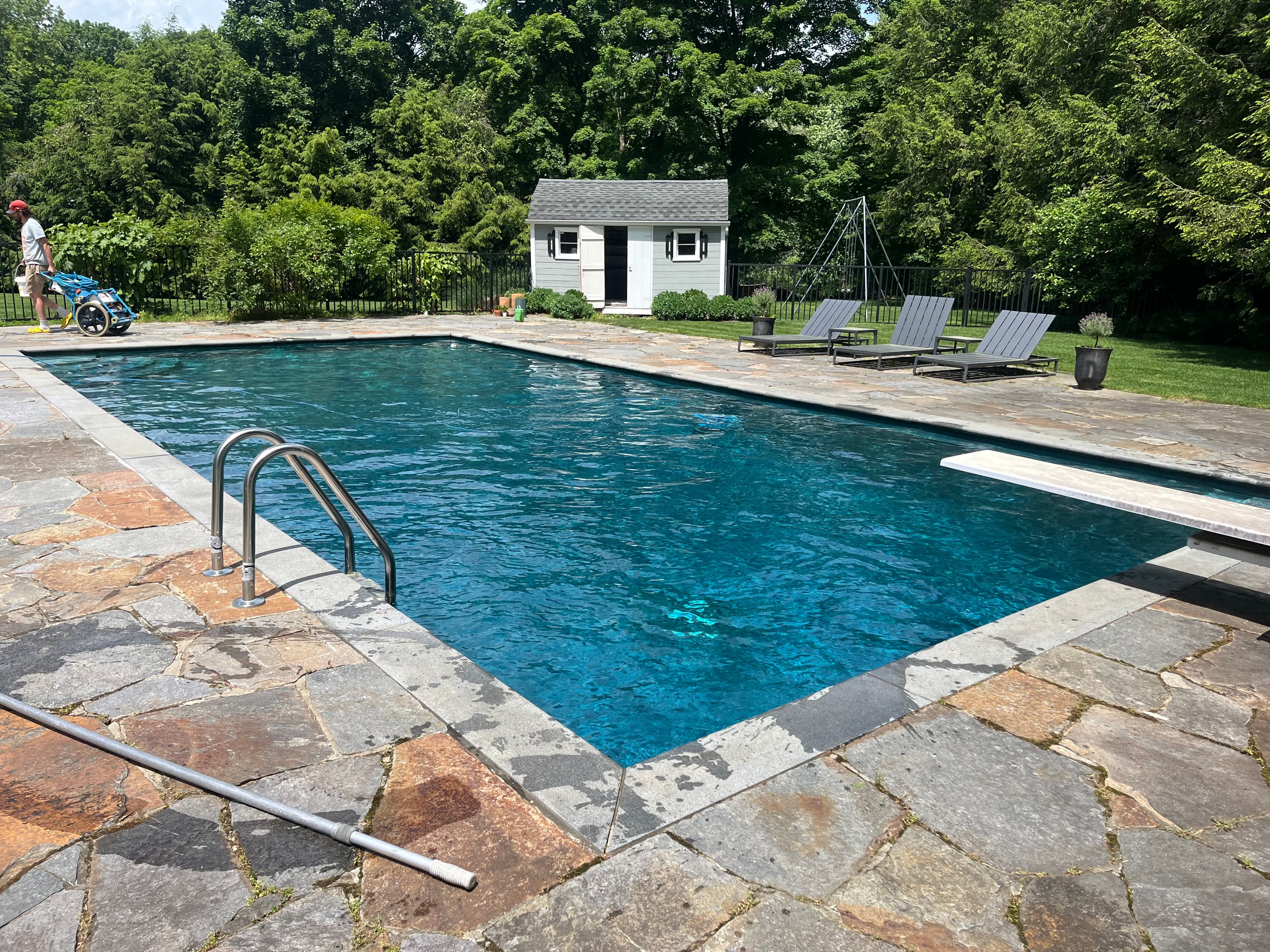 Crystal clear pool after professional cleaning